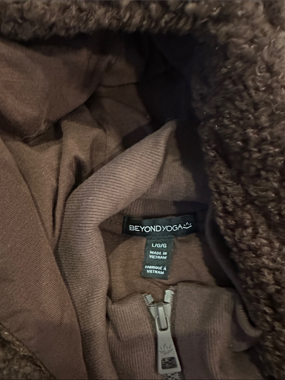 Beyond Yoga Chocolate Brown Sherpa Zip Hoodie - Picture 2 of 7